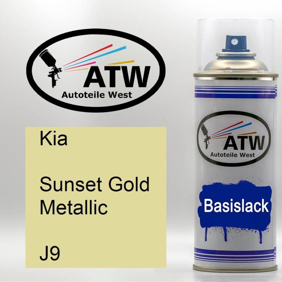 Kia, Sunset Gold Metallic, J9: 400ml Sprühdose, von ATW Autoteile West.